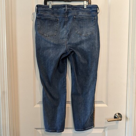 NYDJ Alina Leggings Womens 16 Side Detail Embroidery Denim Ankle Jeans - Picture 3 of 16